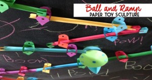 Ball and Ramp: Paper Toy Sculpture